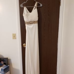 White and Gold Formal Dress